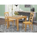 East West Furniture East West Furniture OXBO3-OAK-W 3 Piece Oxford Dinette Table Set - Oak OXBO3-OAK-W